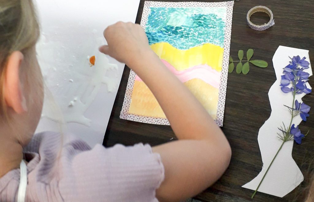 Aquarelle d'un enfant en animation artistique à Rezé et Saint-Sébastien-Sur-Loire.