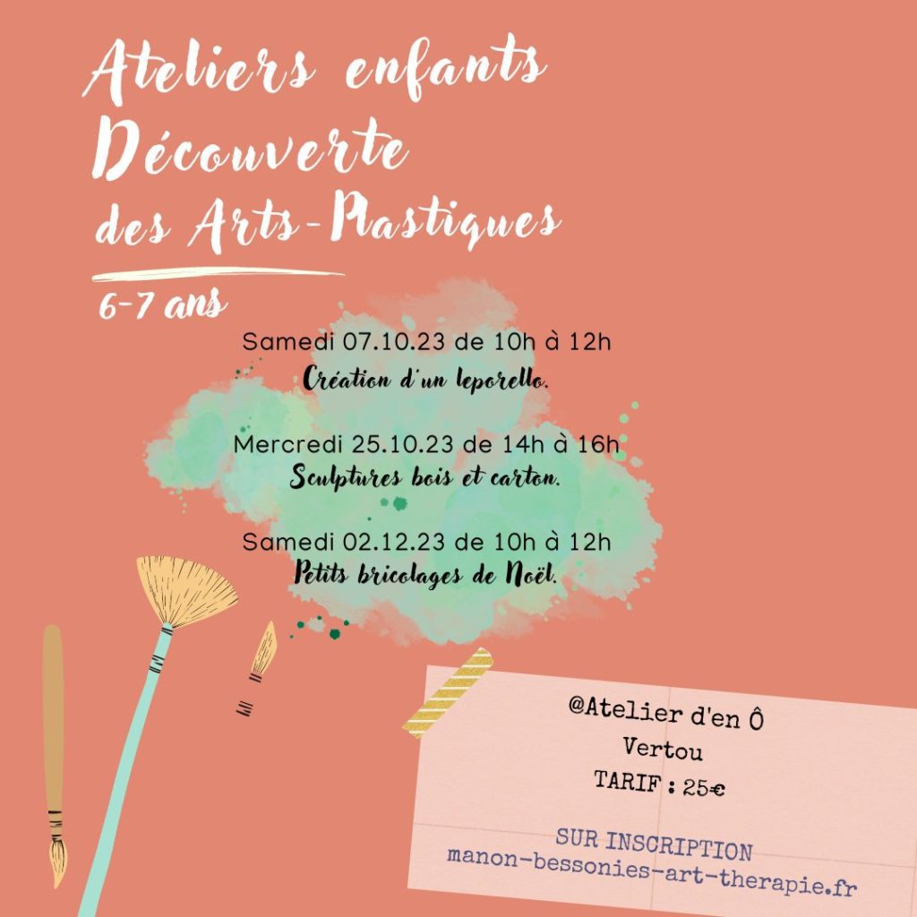 Atelier découverte de des Arts Plastiques à Vertou, par Manon Bessonies.